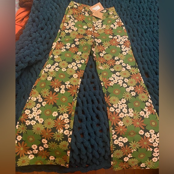 Green paisley Princess Highway jeans size 6 - Picture 2 of 3